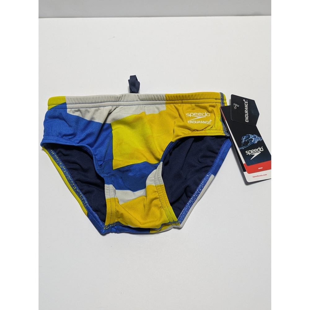 Speedo Mens Endurance+ Glimmer Brief Swimsuit Sapphire Gold 26